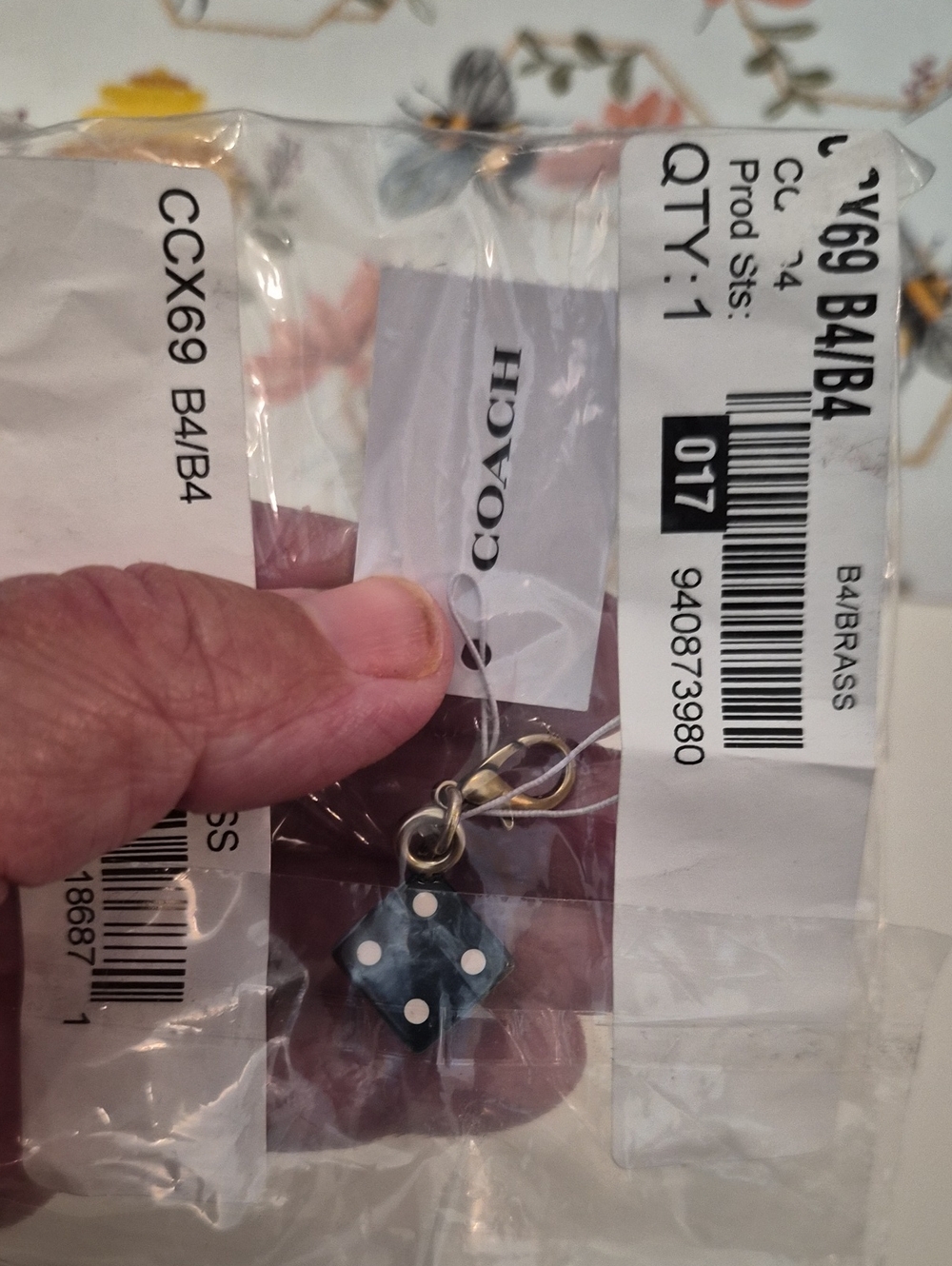 Coach DIY Dice Bag Charm - Blue with white dots - CCX69 - Picture 5 of 8